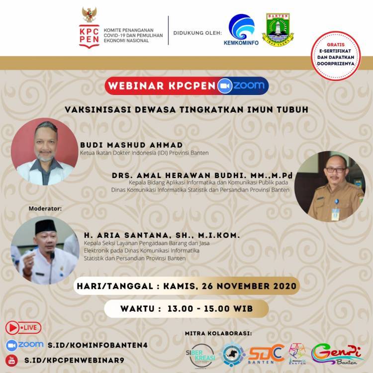 Webinar KPC PEN ke-4: Vaksinasi Dewasa Tingkatkan Imun Tubuh