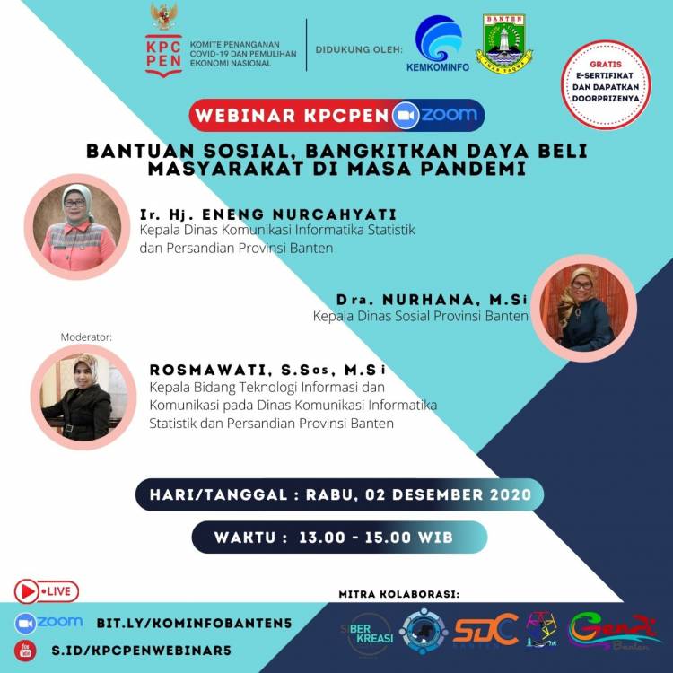 Webinar KPCPEN, Bantuan Sosial Bangkitkan Daya Beli 